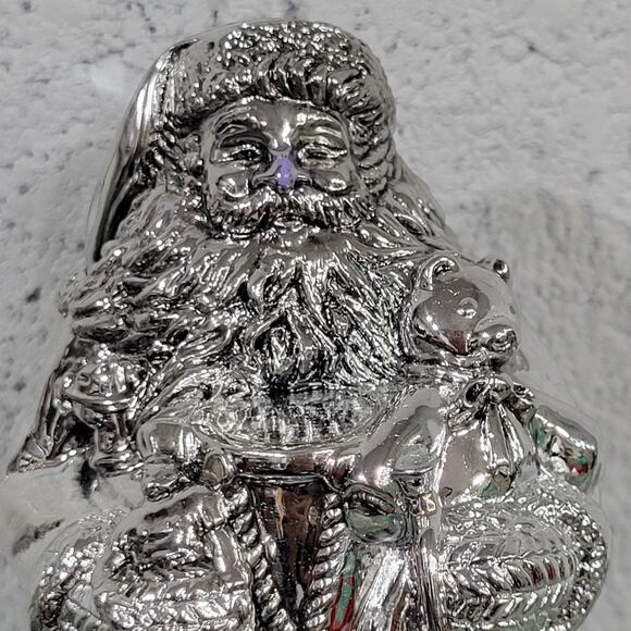 REED & BARTON ~ SILVERPLATE ~ ROTATING MUSIC BOX "SANTA IS COMING TO TOWN" - Picture 3 of 8